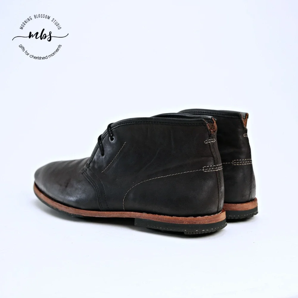 Timberland Boot Company Wodehouse Leather Raw Welt Chukka Boots Black Men 9
